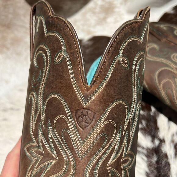 Ariat 15834 Legend Square Toe Brown Pull On Leather Cowboy Boots - 9B A22 - Picture 7 of 12